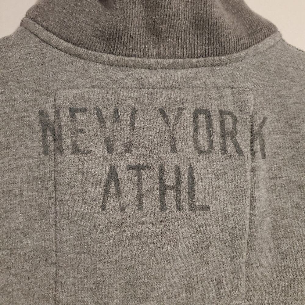 Vtg 90s Y2K Abercrombie New York Athl Puff Logo Muscle Zip Sweatshirt Kid Size M - Picture 6 of 12